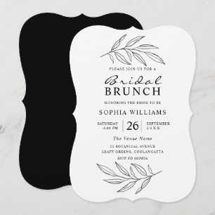 Brunch för Black & White Modern Fine Art Möhippa Inbjudningar