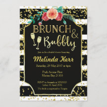 Brunch för Black & White Rand och Bubbly-inbjudan