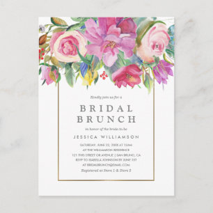 Brunch för Blommigt av chicens vattenfärgsfärg, Mö Vykort