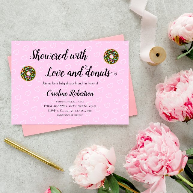Brunch för Cute Rosa Baby Shower Donuts Inbjudningar (Skapare uppladdad)