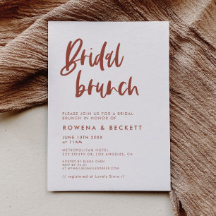 Brunch för den moderna Elegant Snö Rosa  Möhippa Inbjudningar