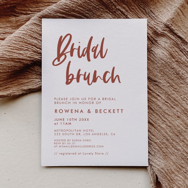 Brunch för den moderna Elegant Snö Rosa  Möhippa Inbjudningar (Skapare uppladdad)