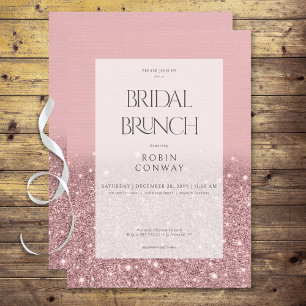 Brunch för den moderna Ro Rosa Glam Glitter Möhipp Inbjudningar