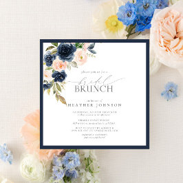 Brunch för elegant Navy Blue  Rosa Möhippa   Inbjudningar