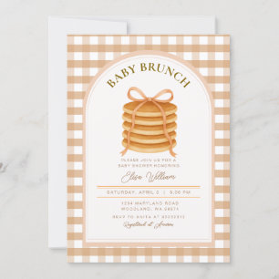 Brunch för Fall Bow Pancake Baby Shower Brunch Inbjudningar