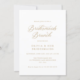 Brunch för guld Elegant Modern Script Bridesmaids Inbjudningar