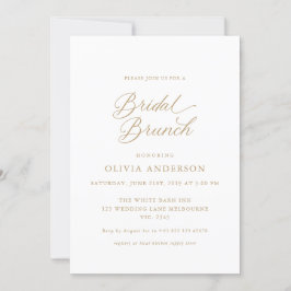 Brunch för guld Elegant Modern Script Möhippa Inbjudningar