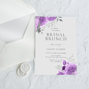 Brunch för Lavender Lila & Silver Möhippa Inbjudningar