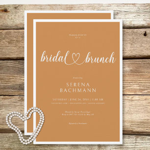 Brunch för Modern Romantic Minimal Rust Möhippa Inbjudningar