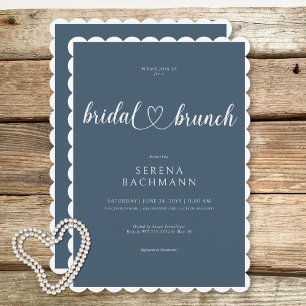 Brunch för modern romantisk minimal blå Möhippa Inbjudningar