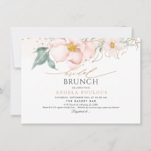 Brunch för Möhippa av enkel Petal Ro- med vattenf Inbjudningar
