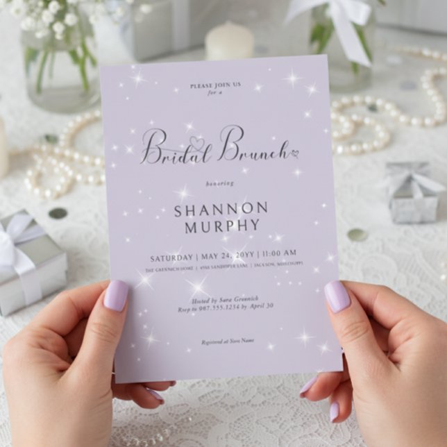 Brunch för Möhippa av modern minimal Lila Gnistra  Inbjudningar (Skapare uppladdad)