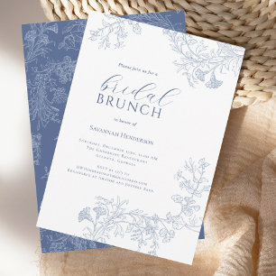 Brunch för Möhippa för Blommigt av för chicens bl Inbjudningar