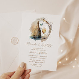 Brunch för Möhippa för vattenfärgsmaskstorlek, Ele Inbjudningar