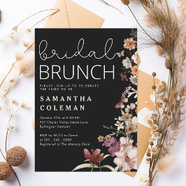 Brunch för Möhippan Modern Script Boho Wildfolwer Inbjudningar