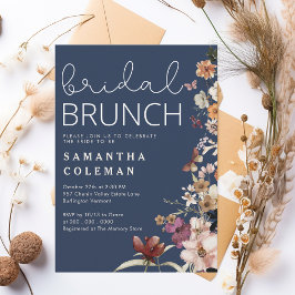 Brunch för Möhippan Modern Script Boho Wildfolwer Inbjudningar