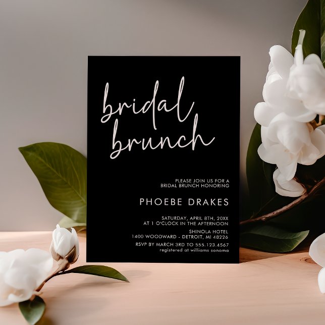 Brunch för svart, minimalistisk Möhippa Inbjudningar (Skapare uppladdad)