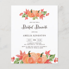 Brunch för Watercolor Pumpkin Fall Möhippa Brunch-