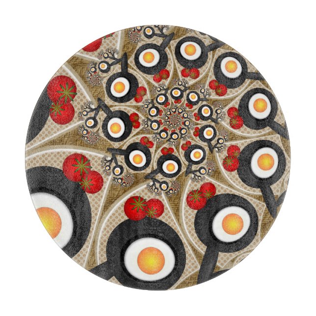 Brunch Fractal Art Funny Food, Tomater, Ägg (Framsidan)
