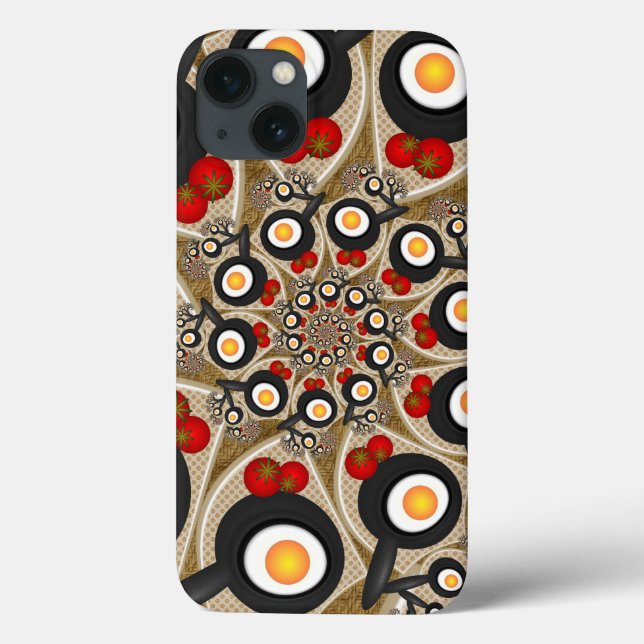 Brunch Fractal Art Funny Food, Tomater, Ägg (Baksida)