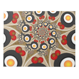 Brunch Fractal Art Funny Food, Tomater, Ägg Anteckningsblock