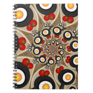 Brunch Fractal Art Funny Food, Tomater, Ägg Anteckningsbok