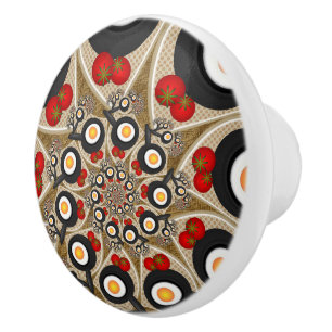 Brunch Fractal Art Funny Food, Tomater, Ägg Knopp