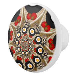 Brunch Fractal Art Funny Food, Tomater, Ägg Knopp
