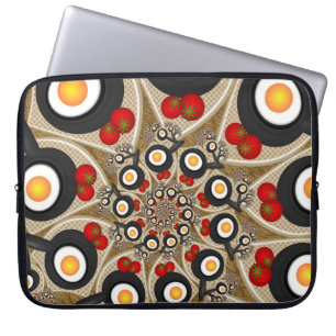 Brunch Fractal Art Funny Food, Tomater, Ägg Laptop Fodral