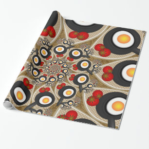 Brunch Fractal Art Funny Food, Tomater, Ägg Presentpapper