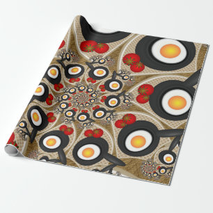 Brunch Fraktal konst Rolig mat, tomater, ägg Presentpapper
