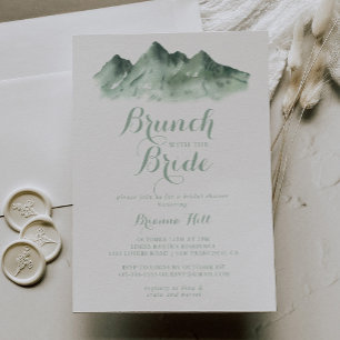 Brunch från bergsområdet Land med Bride Shower Inbjudningar