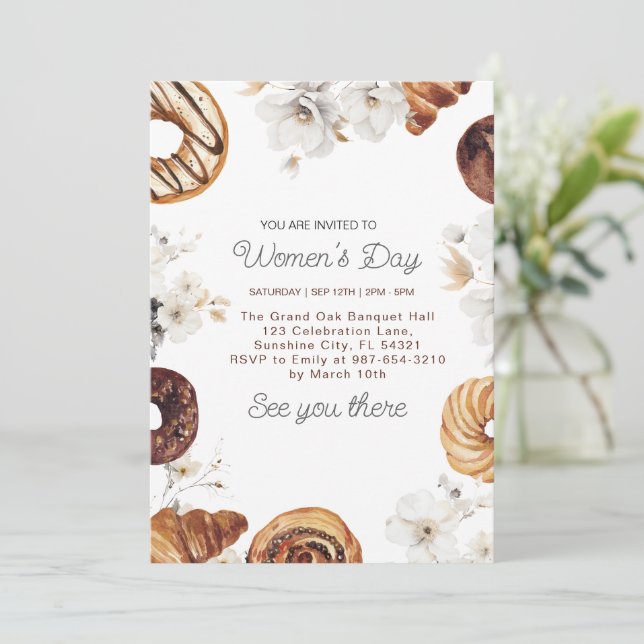 Brunch-historik för svensk kvinnodag inbjudningar (Stående Fram)