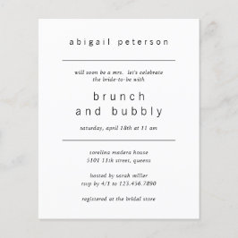 Brunch-inbjudan för minimal Möhippa för fotobudget