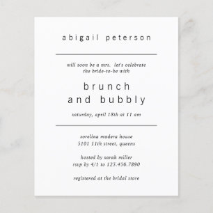 Brunch-inbjudan för minimal Möhippa för fotobudget Flygblad