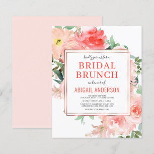 Brunch-inbjudan för Möhippa av korallBlommigt Peac