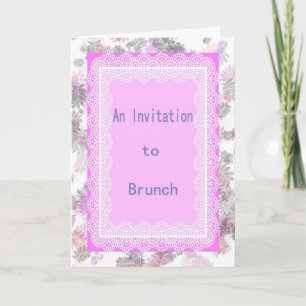 Brunch-inbjudan, Lavender och Snöre Inbjudan