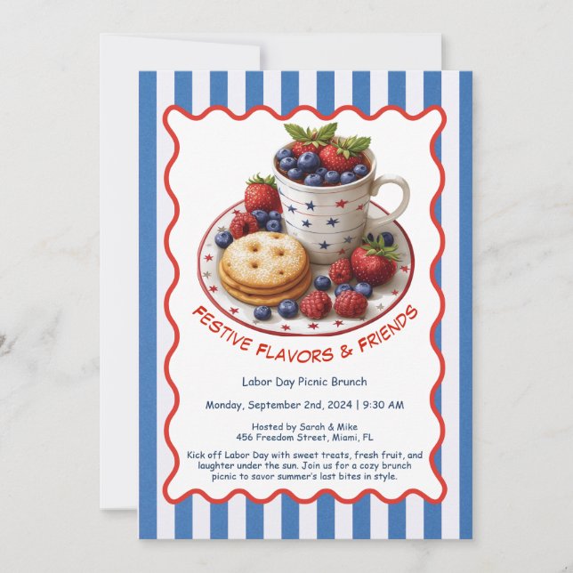 Brunch-inbjudan på arbetsdagen - Pastry and Fruit Inbjudningar (Framsida)