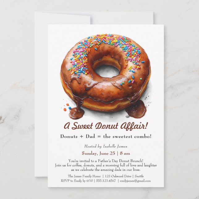Brunch-inbjudan till far-dagen - Donut Party Inbjudningar (Framsida)
