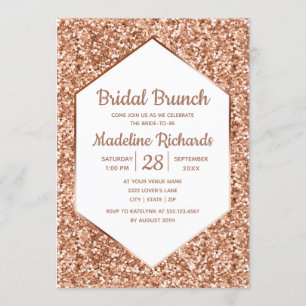 Brunch-inbjudan till Glam Möhippa-Guld-ro-inbjudan Inbjudningar