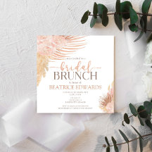 Brunch-inbjudan till Möhippa för mjuk Rosa Blommig