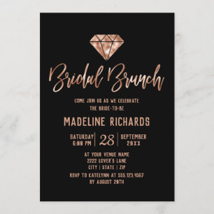 Brunch-inbjudan till Möhippan Ro Guld Typography Inbjudningar