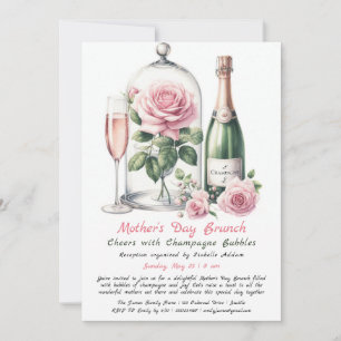 Brunch-inbjudan till mor-dagen - Champagne & Rosa Inbjudningar