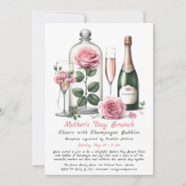 Brunch-inbjudan till mor-dagen - Champagne & Rosa Inbjudningar