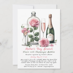 Brunch-inbjudan till mor-dagen - Champagne & Rosa Inbjudningar