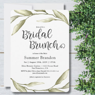 Brunch-inbjudan till Sage Grönt Foliage Möhippa Inbjudningar