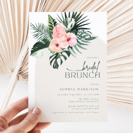 Brunch-inbjudan till Tropical Blommigt Arch Möhipp Inbjudningar