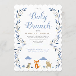 Brunch-inbjudan till Woodland Baby Inbjudningar