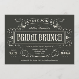 Brunch-inbjudningar för Möhippan Unik Vintage Inbjudningar