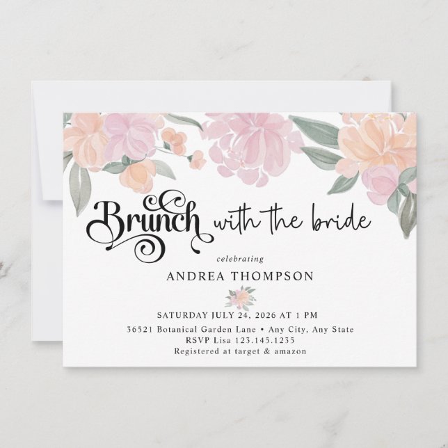 Brunch med Bride |  blommor Inbjudningar (Framsida)